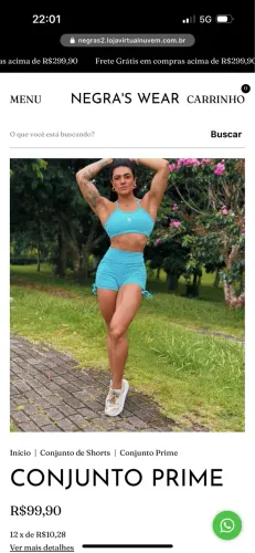 Conjunto Fit M Negra?s Wear