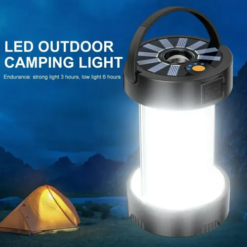 Lanterna Recarregável 4 Modos de Iluminação Lâmpada Led Solar Luzes de Emergência
