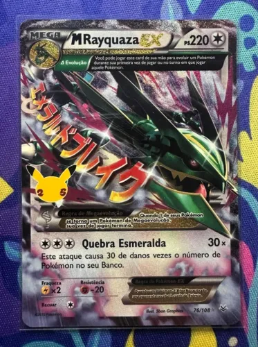 Carta M Rayquaza Ex NM Celebrações Pokemon TCG