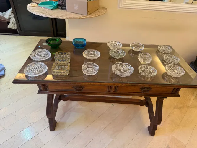 Coleção com 17 Cinzeiros e Bowls em Cristal e Vidro Artístico Vintage