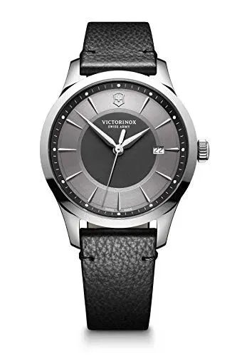 Relógio Victorinox Swiss Army 40mm Masculino Couro Preto