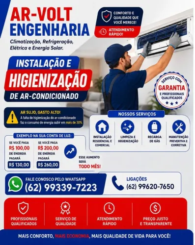 Instalação de ar-condicionado e higienização 