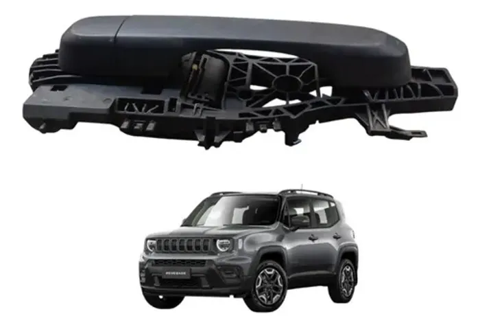 Maçaneta Externa Dianteiro Direita Jeep Renegade 2015 A 2025 Preto Dianteira