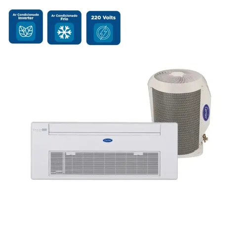 Ar-condicionado cassete de 1 via Carrier 18.000Btus