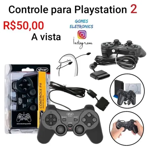Controle para Ps2 com fio - controle para Playstation 2 (Loja fisica)<br>