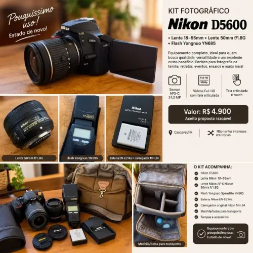 KIT FOTOGRÁFICO NIKON D5600