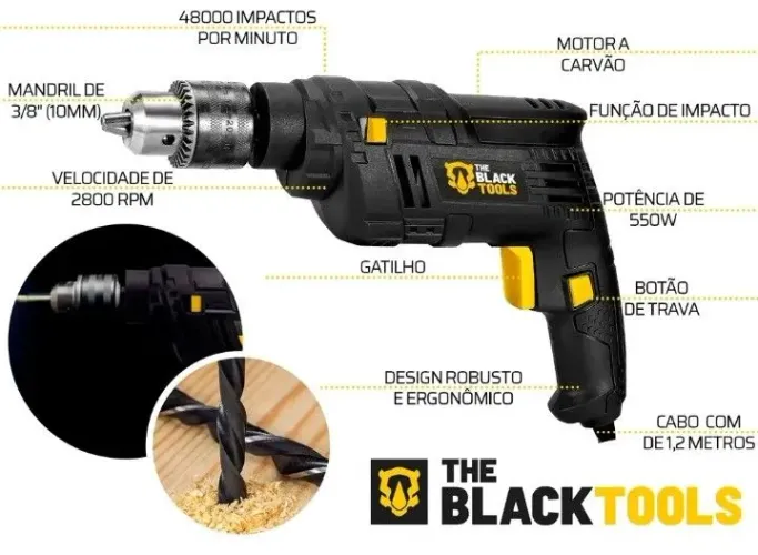 Furadeira De Impacto 3/8 Pol. 10mm 550w
