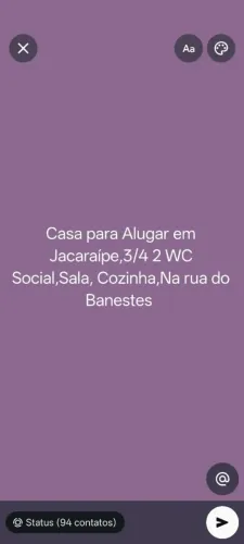 Alugo Casa em Jacaraípe,na rua do Banestes 3/4 2 WC área de serviço,Sala ,coz