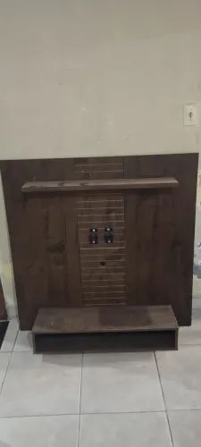 Painel para TV 1,20m com Rack - Madeira Escura