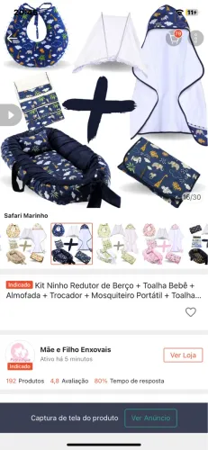 Ninho +almofada amamentação tamanho médio