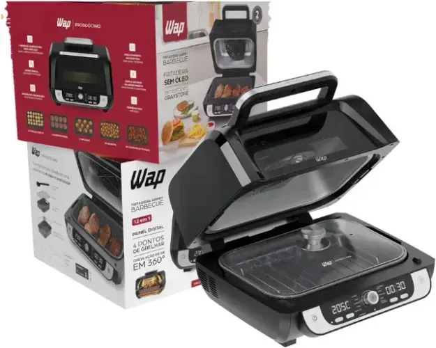 Fritadeira Elétrica WAP Air Fryer Barbecue 12 em 1 1800W 127v