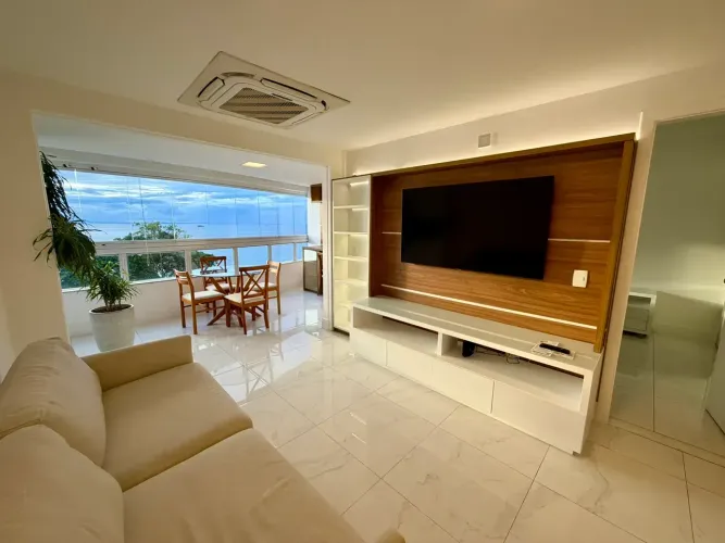 Apartamento 1/4 e sala, mobiliado, vista mar, 1 vaga, Ladeira da Barra