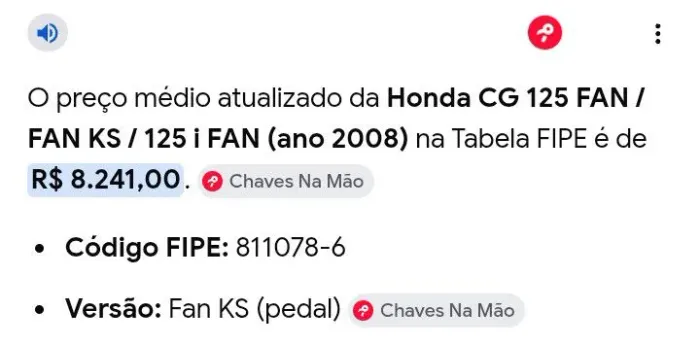 Vendo fan 125 2008