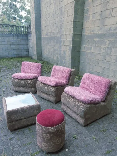 Conjunto Sofa Itália 1970 - Design Modernista Mid Century - antigo 