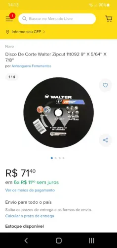 Vendo 3 discos de corte Walter zipcut retirar em Curitiba no bairro Novo Mundo portão 