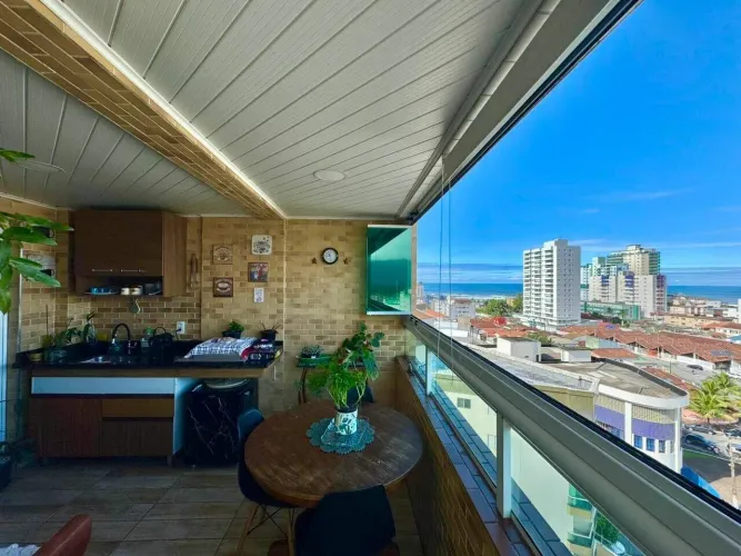 Apartamento à venda em Praia Grande (Caiçara) com vista para o mar | 2 quartos (1 suíte) |