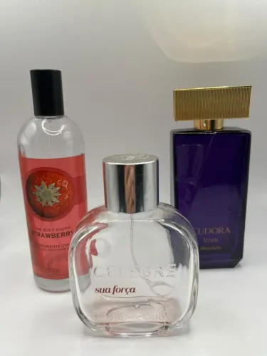 Kit 3 Embalagens Vazias | O Boticário | Eudora Diva | The Body Shop Strawberry