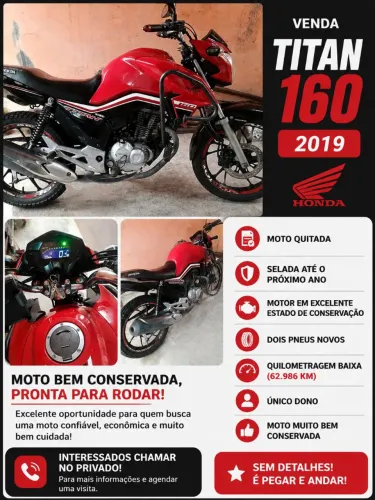 Moto titan 160 ano 2019