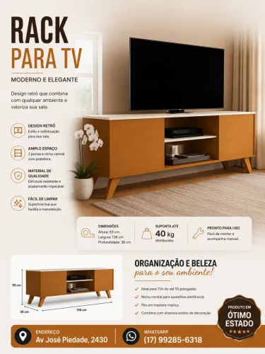 Rack para TV moderno e elegante!