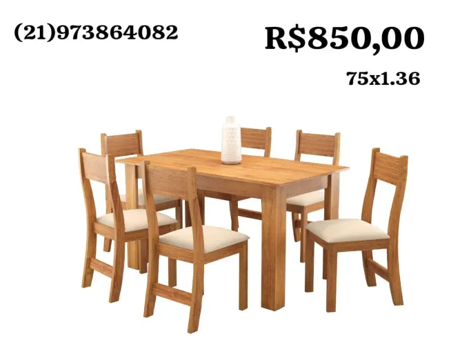 Mesa com. 6cadeiras 