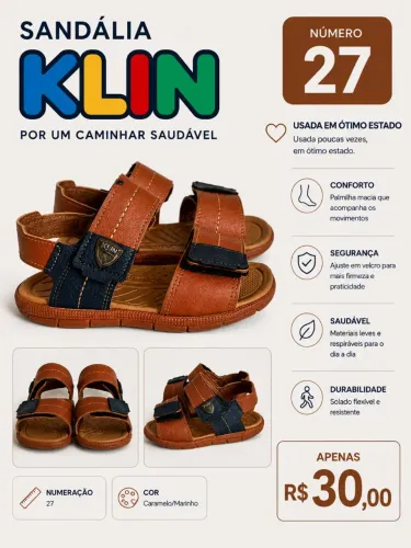 Sandália Klin Infantil Nº 27