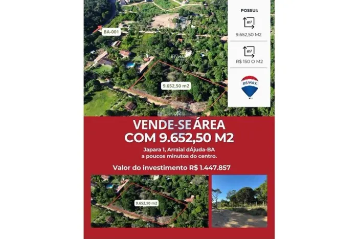 Área a venda em Arraial D'ajuda Estrada Arraial x Trancoso
