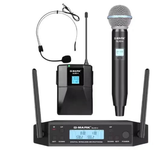 Microfone sem fio G-MARK glxd4 sistema uhf profissional microfone portátil +Headset-