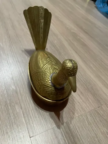 Caixa Decorativa de Latão em Formato de Pato - Peça Vintage / Artesanato