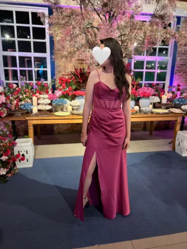Vestido de festa rosa pink