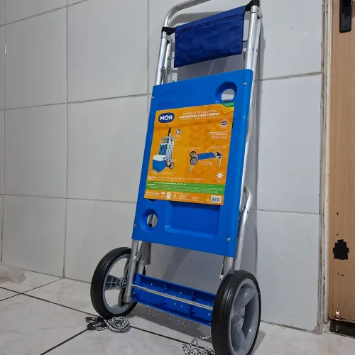 CARRINHO DE PRAIA COM AVANÇO PARA CAIXA TÉRMICA