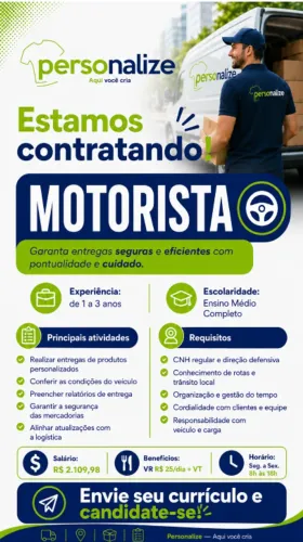 MOTORISTA (Veículo de entregas)