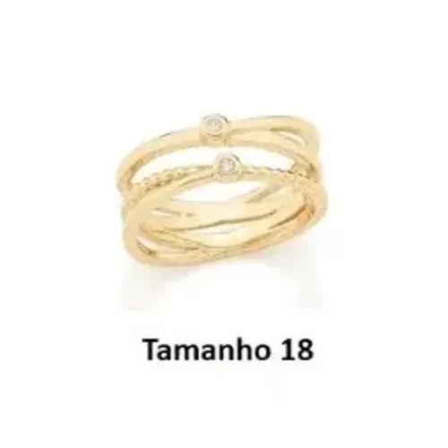 Anel com zircônias Rommanel 512414 - Tamanho 18