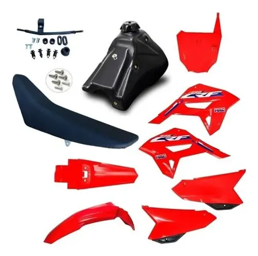 KIT PLÁSTICO ROUPA CRF 230 ADAPTAVEL F1 AMX COM TANQUE 7LITROS - E1 PARTS