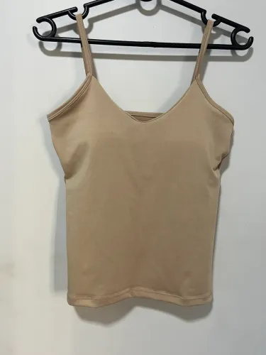 Blusa Regata Bege com Bojo tamanho M Novo