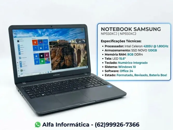 Notebook Samsung 8GB DDR4 SSD 120GB