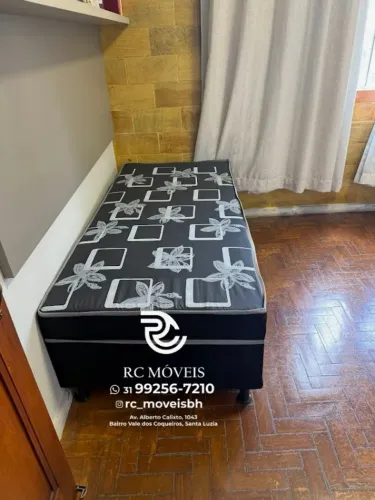 Cama box solteiro 88x1.88 com Colchão D33 Acoplado Direto da Fábrica