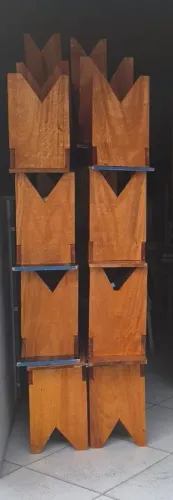Banco rústico de madera maciza artesanal
