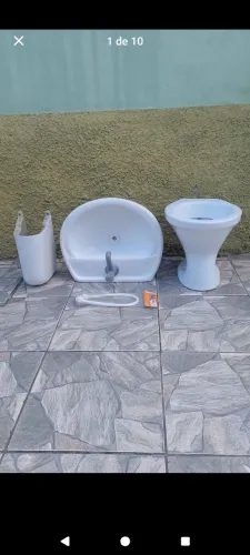 Vaso Sanitário+Pia com Torneira,Válvula e Engate+Coluna Suspensa,leia a descrição completa