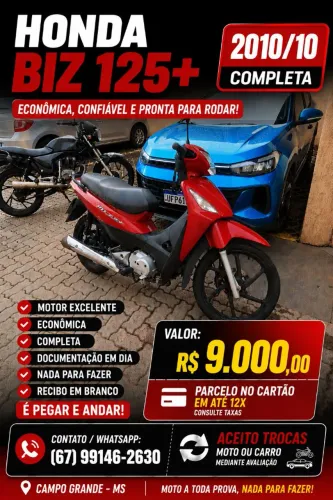 Vendo biz125+completa só R$9.000,00 troco/parcelo no cartão 