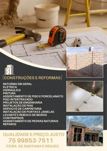Pedreiro profissional e equipe qualificada 