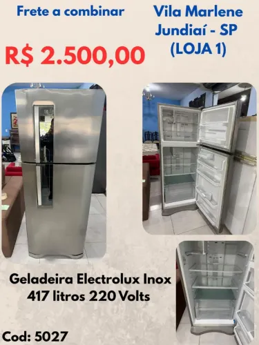 Geladeira Electrolux Inox 417 litros 220 Volts