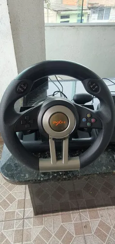 Volante Gamer Vibração Joystick Simulador Driving C/ Pedal