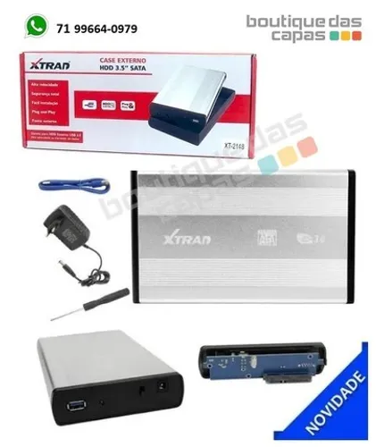 Case Para Hd Externo Xtrad 3.5 Sata Usb 2.0 - Xt-2148 notebook pc
