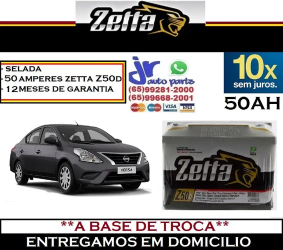 Bateria Zetta 60Ah Versa 12v  