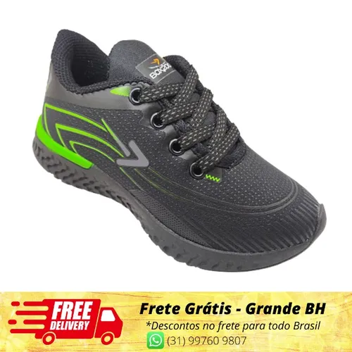 Tênis Infantil Masculino Preto Meninos Juvenil Box 200