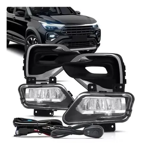 Kit Farol Milha Led Moldura Cromada Pulse 2021 2022 2023