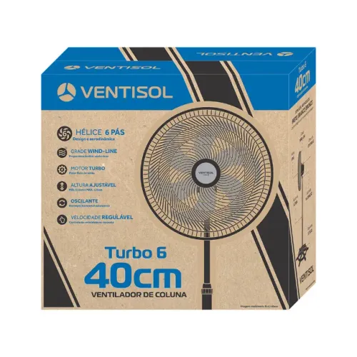 Ventilador 40cm Osc Coluna 8004 6p Bro 127v Ventisol 081019