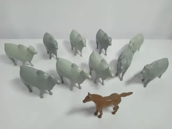 Lote de Boizinhos Brinquedo Fazenda Boiadeiro