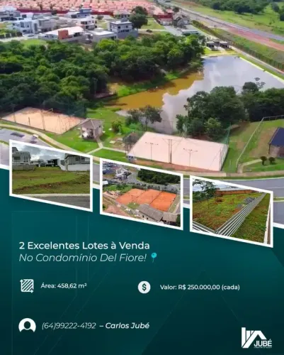 2 Lotes à venda no Condomínio Del Fiore!