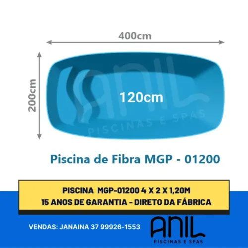 Ja - Piscina 400 x 200 x 120cm - piscina de fibra